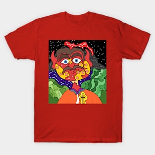 pixel art portrait pizza face elf T-Shirt